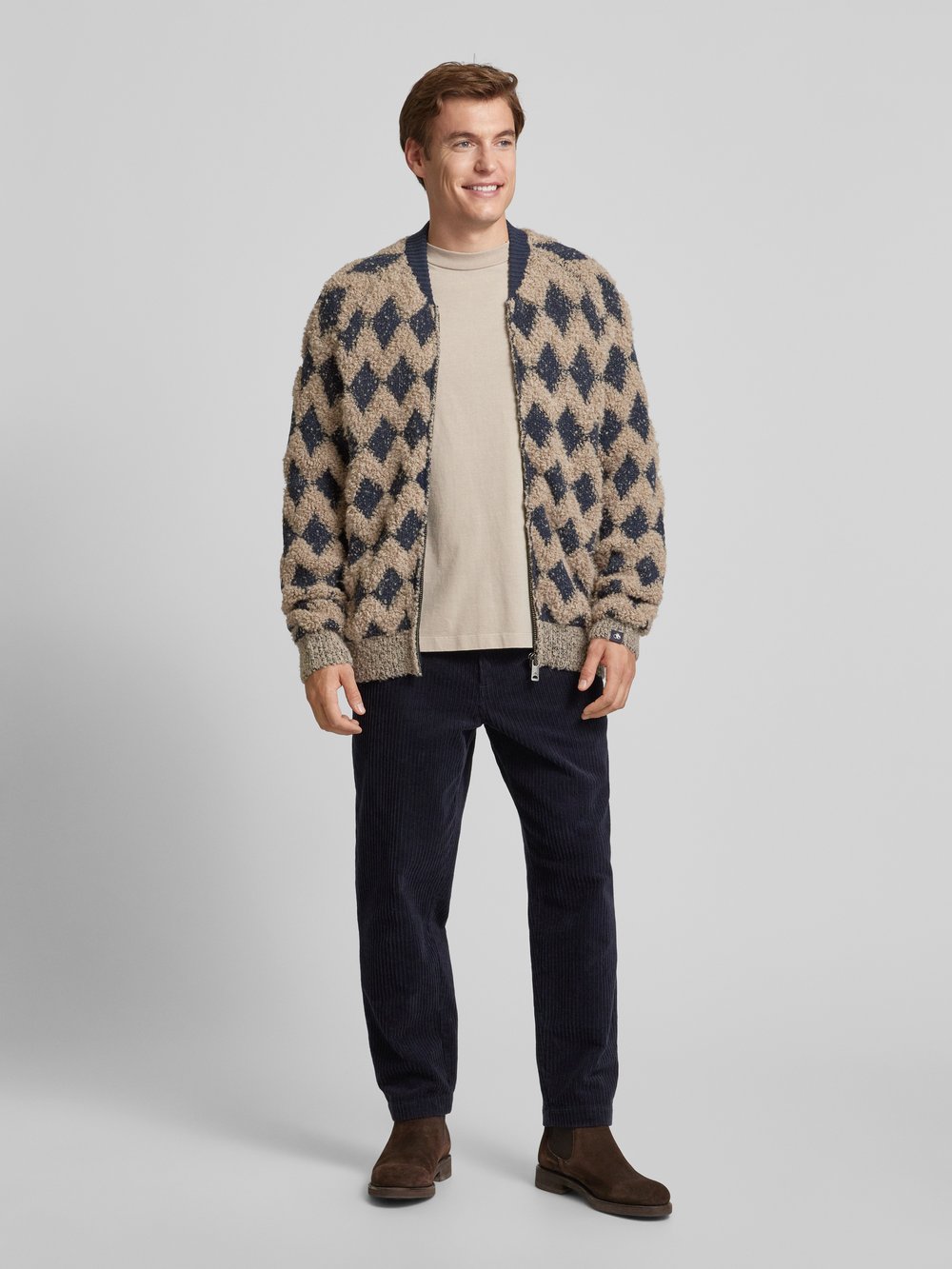 

Кардиган с фактурным узором Scotch & Soda, песочный
