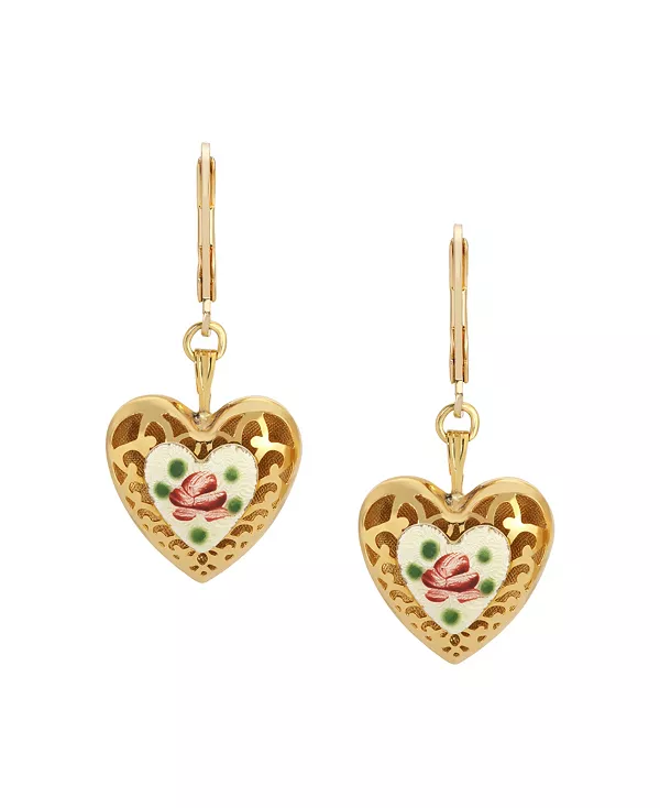 

Серьги-Гвоздики с эмалевым креплением в форме сердца и цветка 2028, white