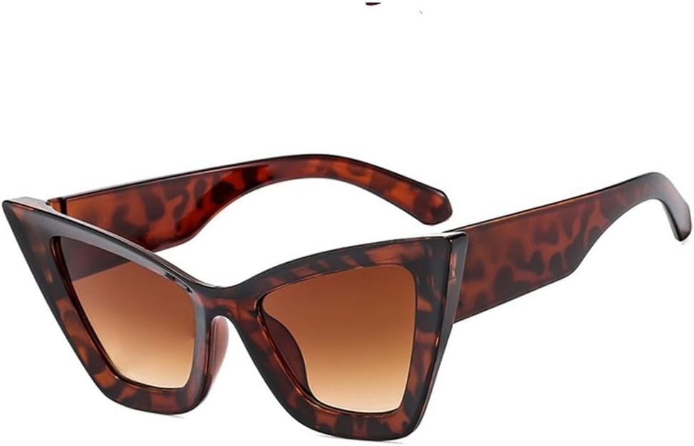 

Модные солнцезащитные очки большого размера «кошачий глаз» с защитой от УФ-излучения UV400 для пляжа и путешествий, в стиле панк, черные, для женщин и мужчин KTUCN, Leopard-gradient Tea