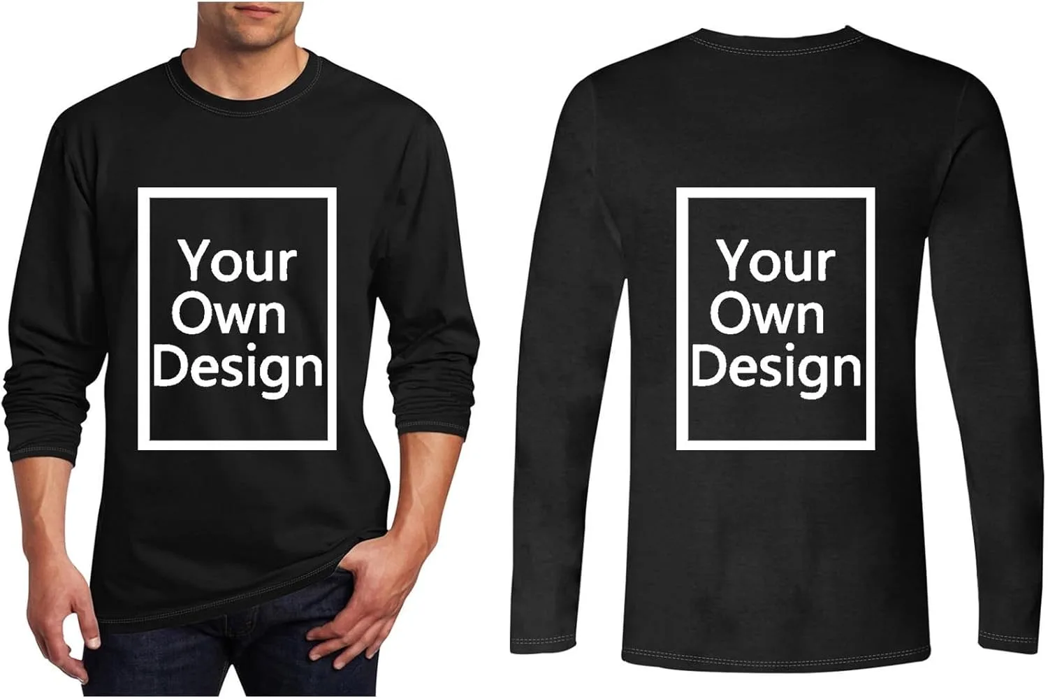 

Футболка с длинным рукавом Custom T Shirts для мужчин с принтом на передней и задней части Floleo