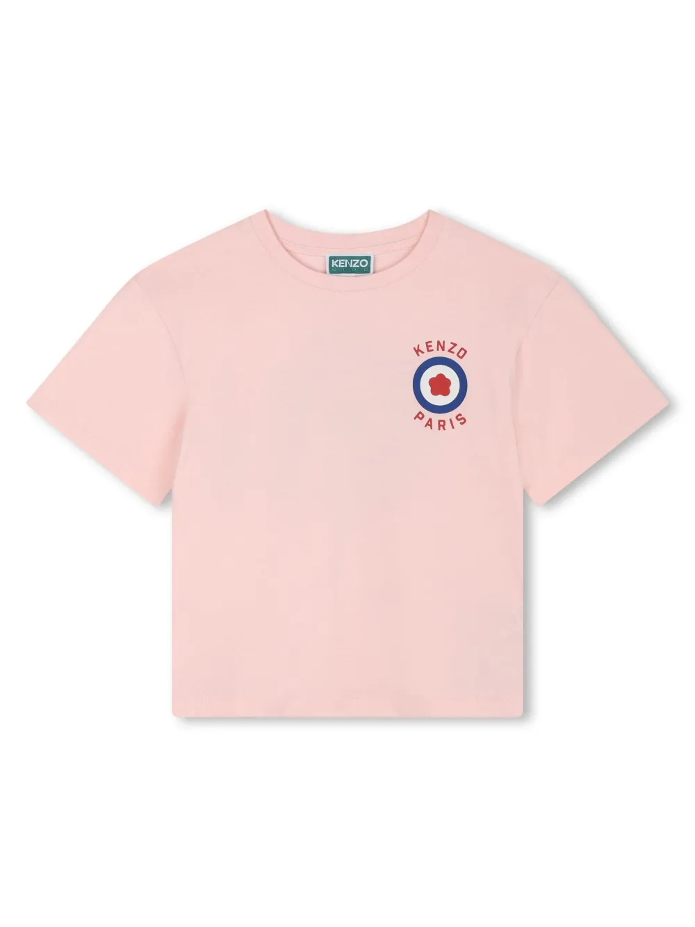 

Футболка с цветочным принтом Kenzo Kids, розовый