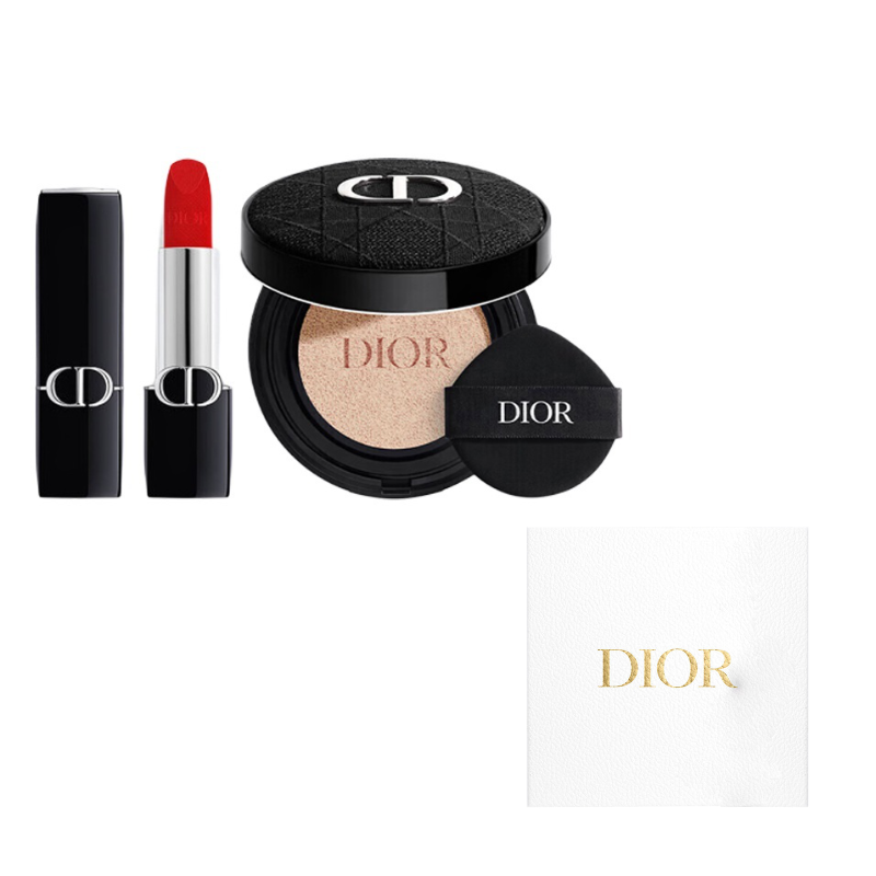 

DIOR Locking Red помада-подушечка для макияжа, легко растушевывается, натуральный оттенок, 3,5 г + 13 г