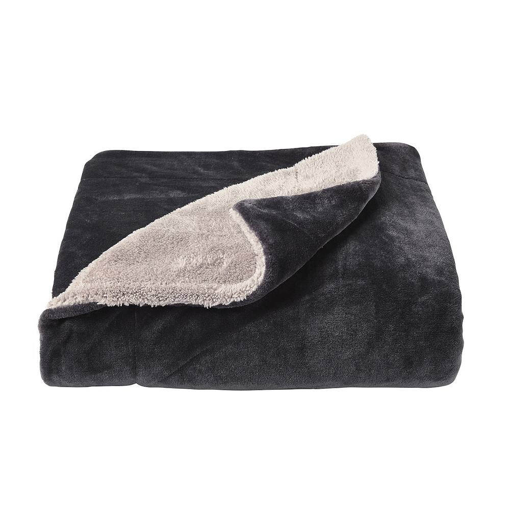 

Большой плюшевый плед Portsmouth Home из флиса из шерпы, цвет Dark Gray