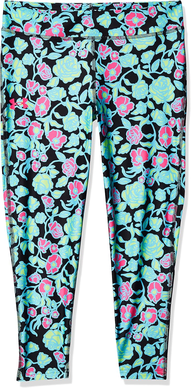 

Under Armour Girls HeatGear Armour Printed укороченные лосины, Black (003)/Black