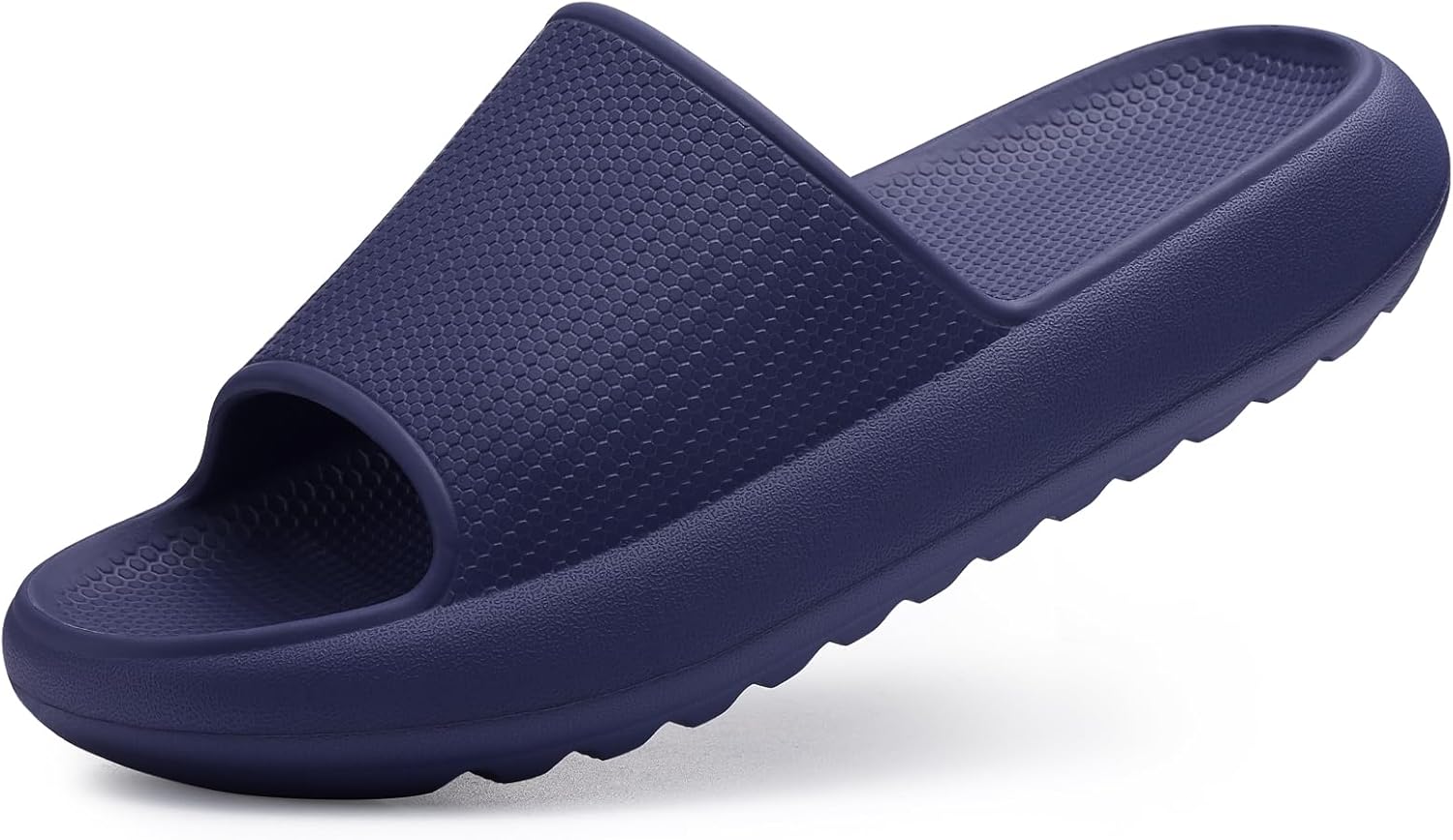 

Женские и мужские сандалии Comwarm Cloud Slide с ультракомфортной стелькой-подушкой, мягкие летние пляжные тапочки с поддержкой низкого свода, темно-синий