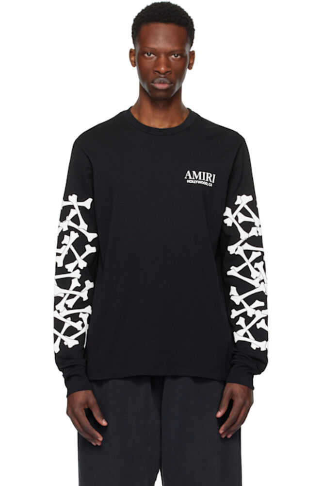 

Черная футболка с длинным рукавом Bones Stacked AMIRI