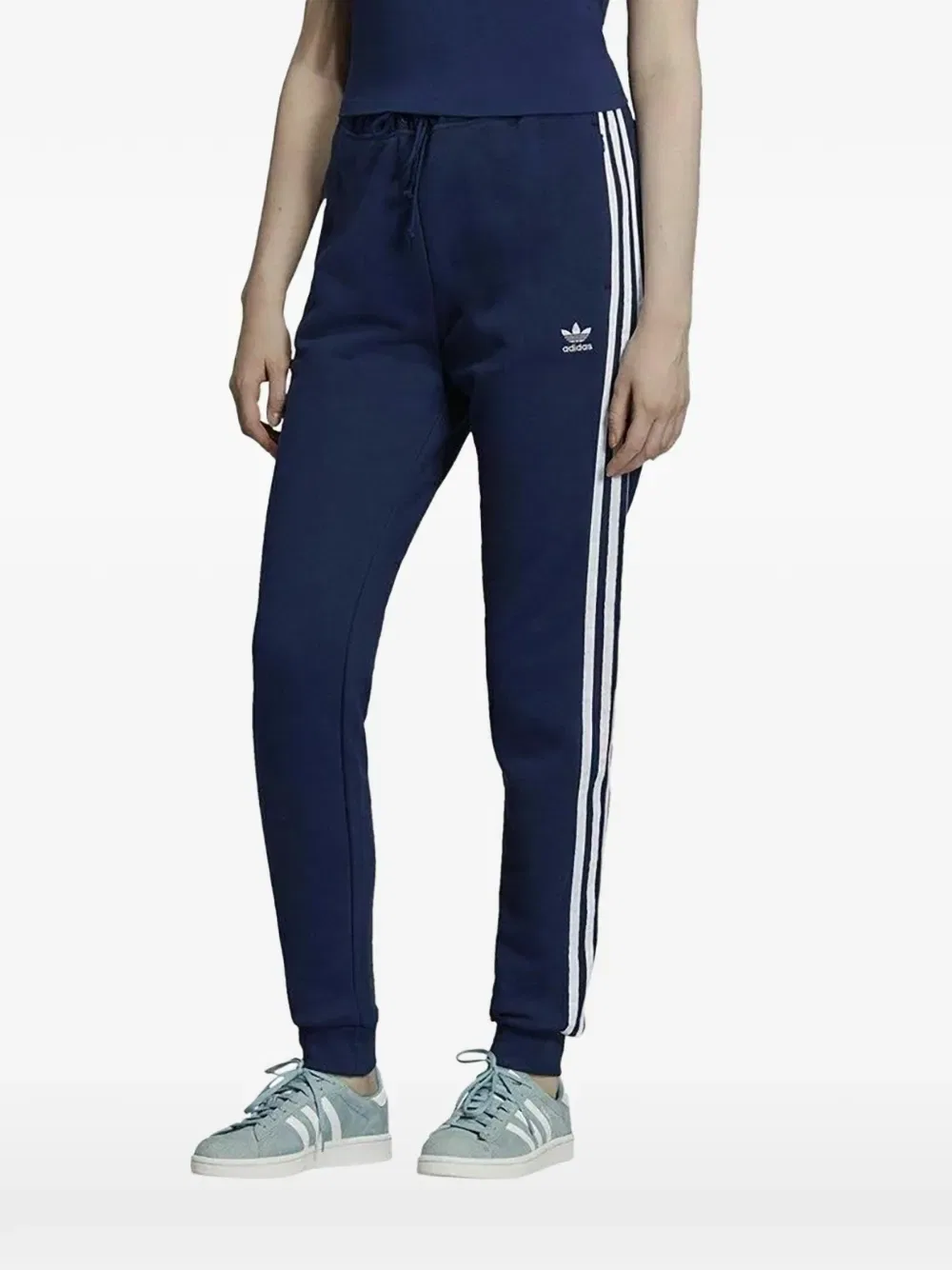 Оригинальные полосатые спортивные брюки с манжетами Adidas, синий