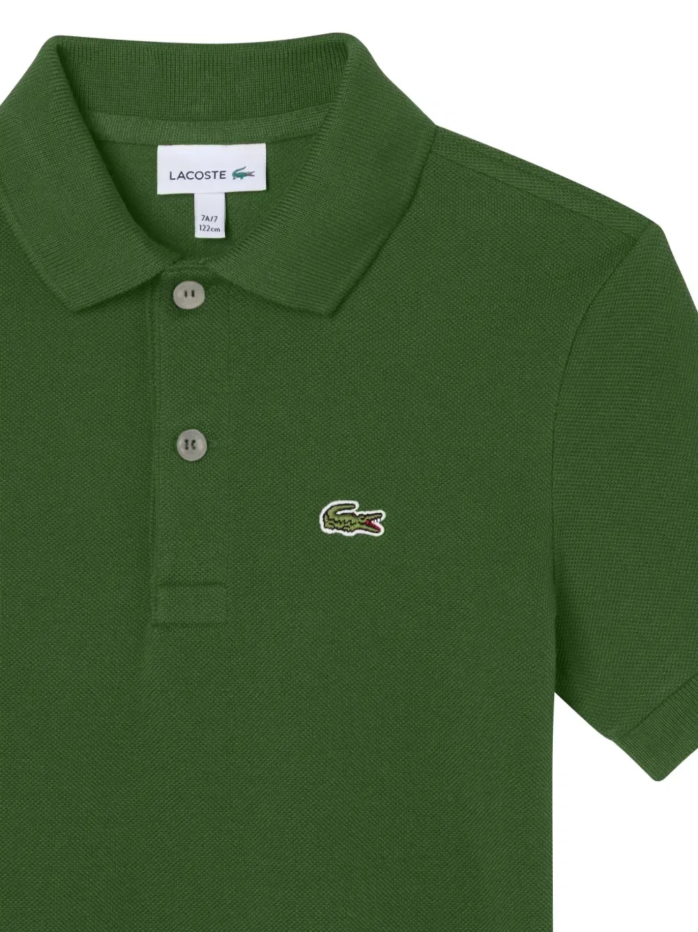 Поло с логотипом Button Lacoste Kids, зеленый — фото 3