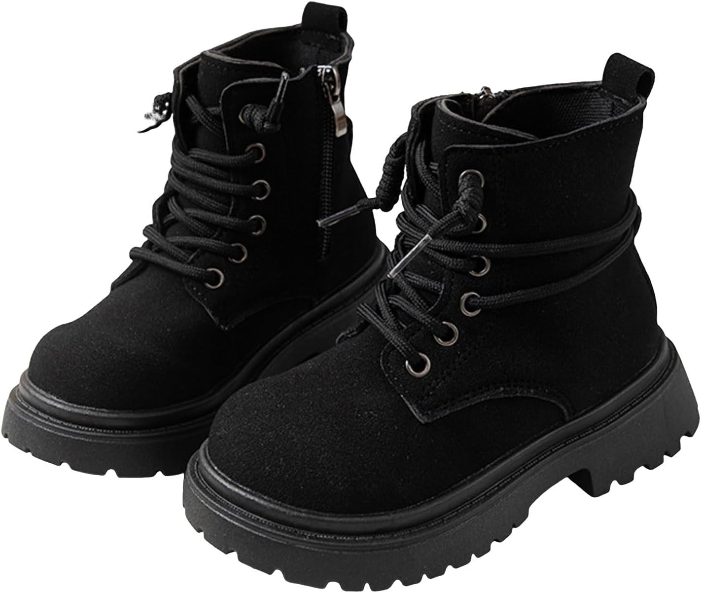 

Ботинки для мальчиков и девочек, боевые ботинки, рабочие ботинки для детей, ботильоны с боковой молнией, шнуровка, осенне-зимние снежные ботинки, походные ботинки для улицы, для малышей/младших детей/старших детей Generic, C-Black