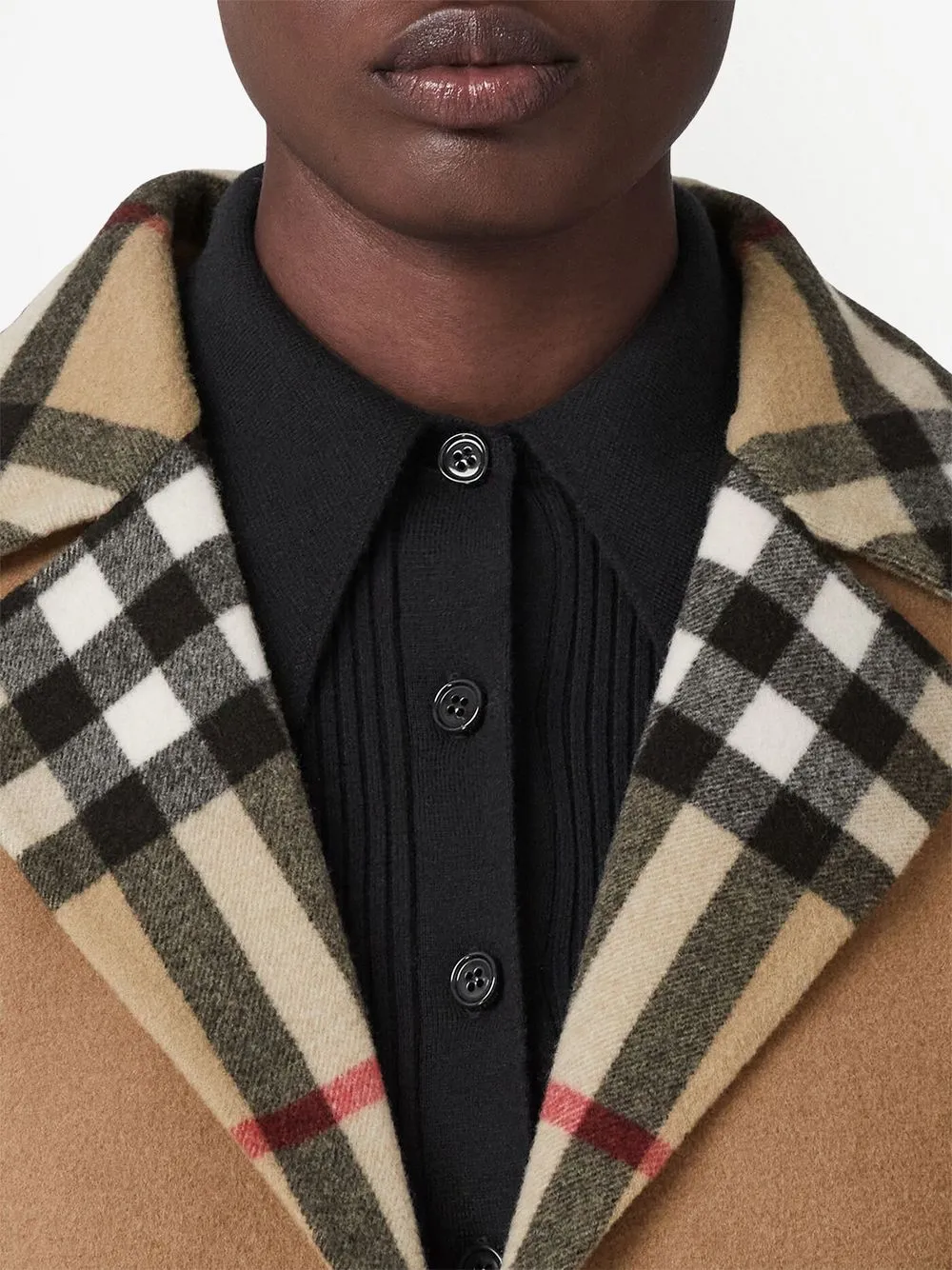Пальто Burberry двустороннее шерстяное в клетку, нейтральное — фото 4