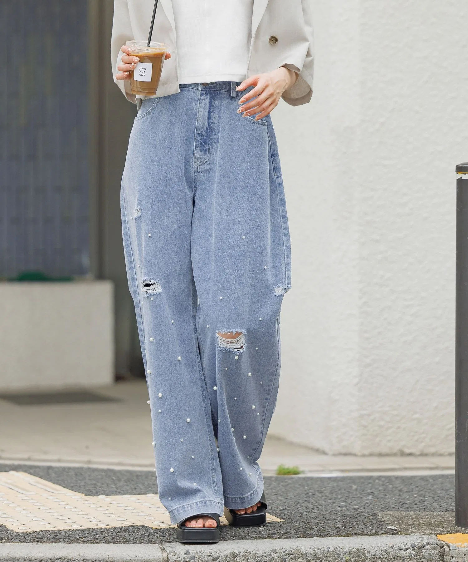 Джинсы с дизайном для девочек / И ЛЮБЫЕ / 575225 — фото 4