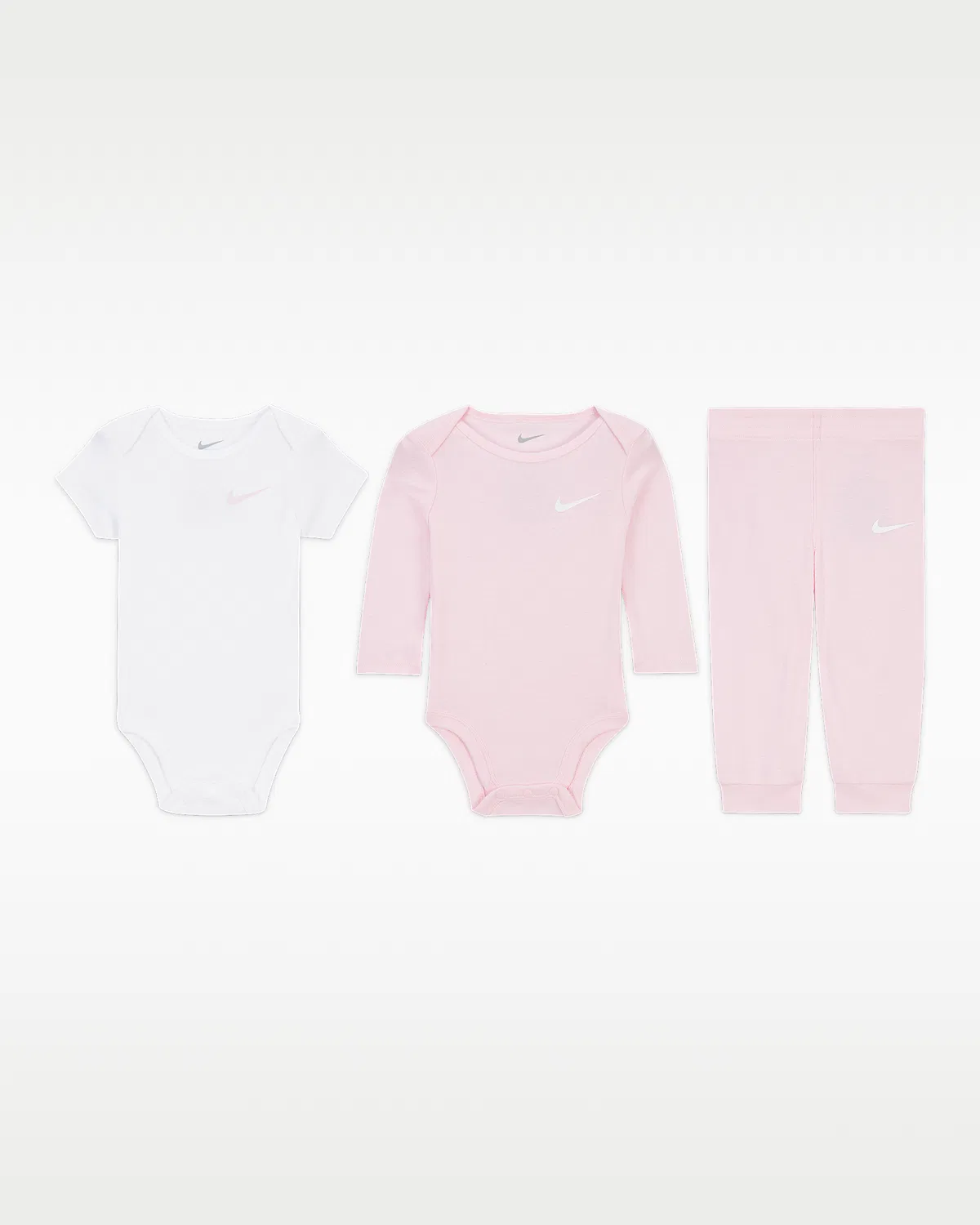 Nike Baby Essentials Боди и штаны 3-пр. набор для малышей (0-6M), Pink Foam