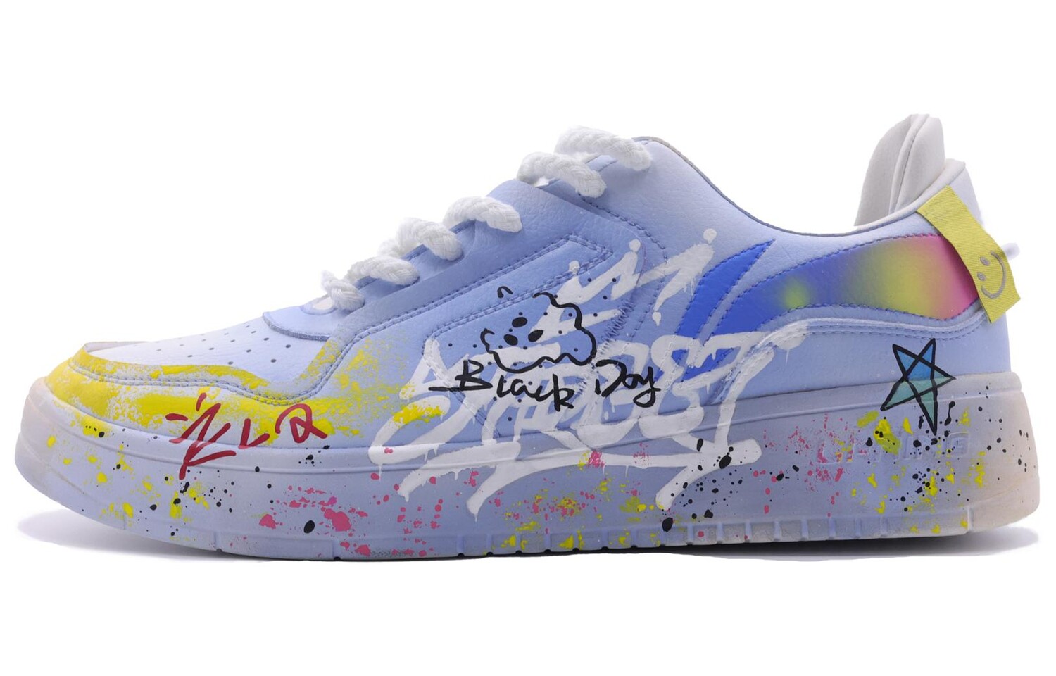 

Кроссовки LINING Street Player Skateboarding Shoes Men Low-top Yellow/White, синий