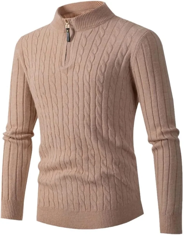 

Зимний мужской флисовый свитер с полумолнией и воротником-стойкой Haitpant