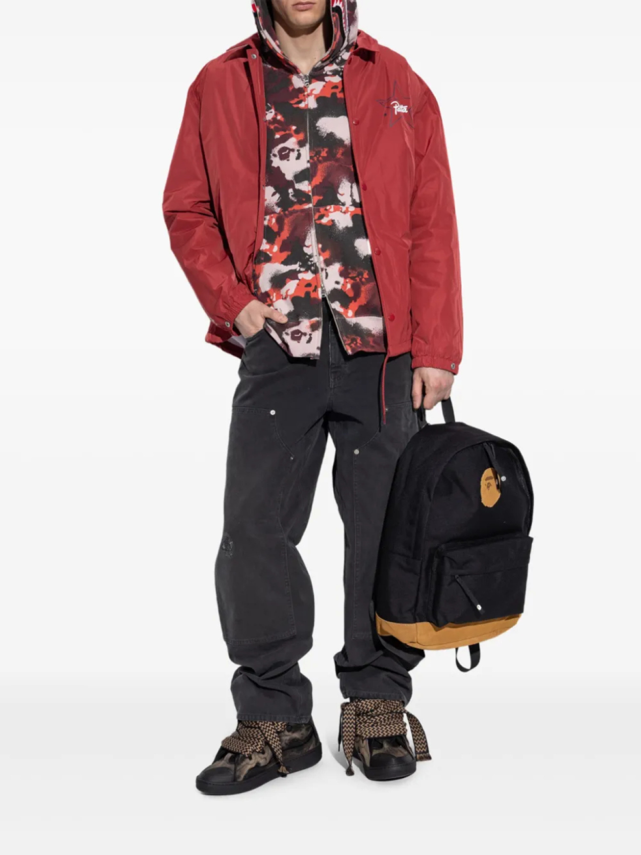 

Толстовка с капюшоном BATHING APE с камуфляжным принтом A Bathing Ape, красный