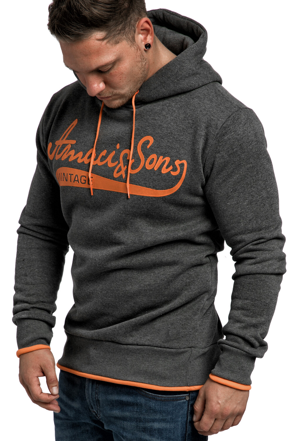 

Толстовка Amaci&Sons Kapuzenpullover MENIFEE, цвет Anthrazit/Orange