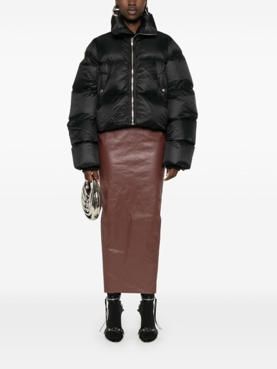 

Rick Owens юбка макси с покрытием Pillar, красный