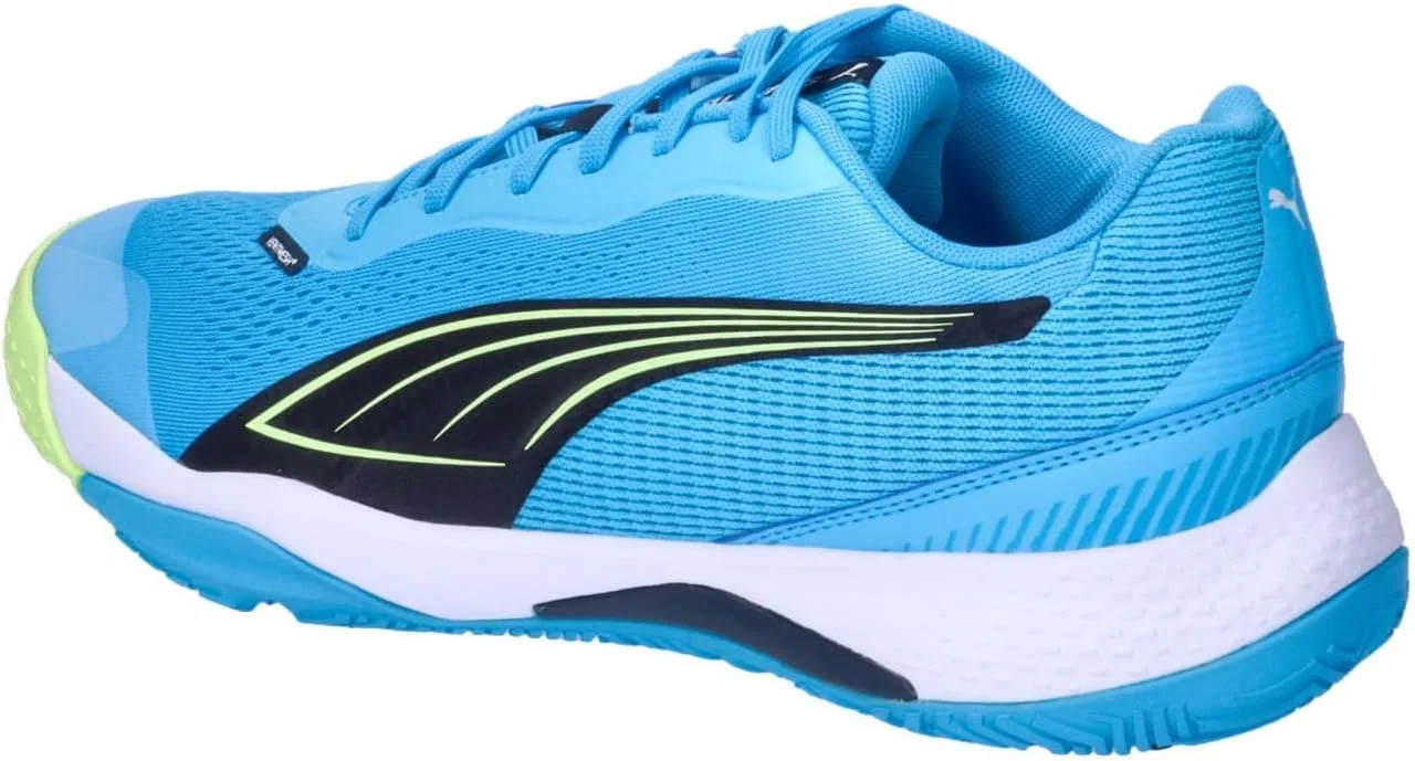 Кроссовки Puma Unisex Solarstrike III для игры в помещении, Luminous Blue Club Navy Fizzy Apple — фото 2