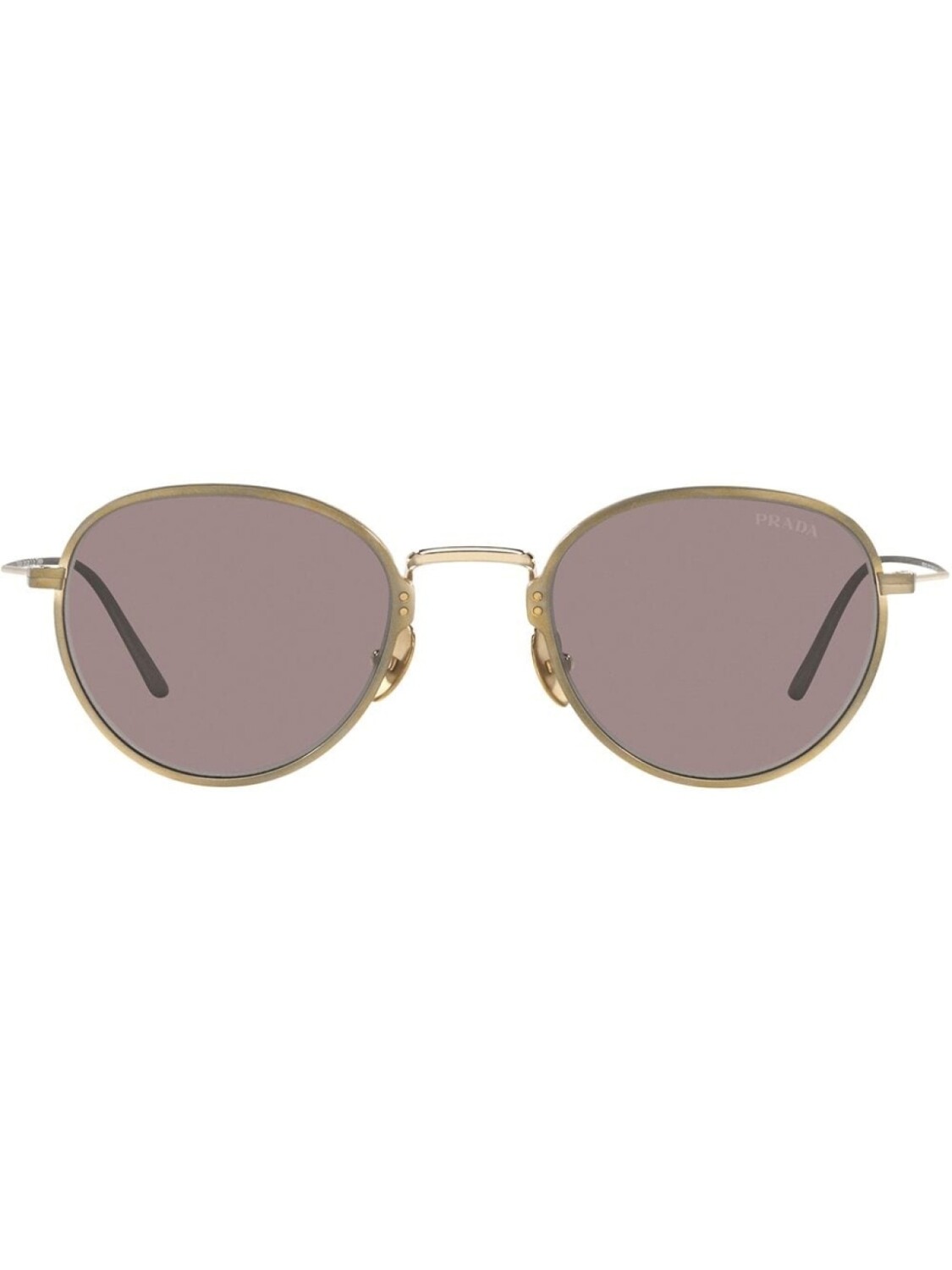 

Солнцезащитные очки в безободковой оправе Prada Eyewear, золотистый