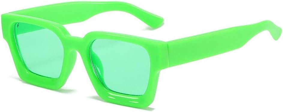 

Модные квадратные солнцезащитные очки конфетных цветов для женщин, винтажные градиентные очки с защитой от УФ-излучения UV400, мужские солнцезащитные очки в стиле панк SKFGNX, Cyan Green