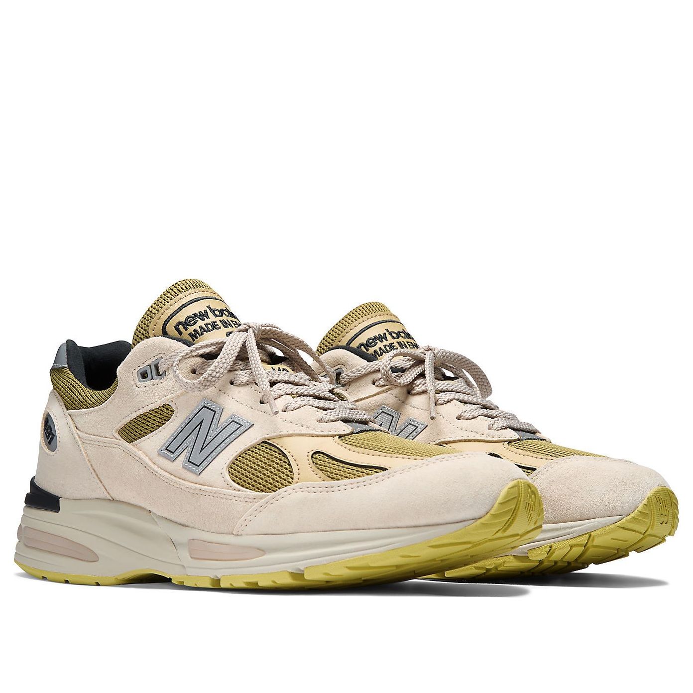 Кроссовки New Balance Made in UK 991v2 Neo Synthesis 'Silver Birch Amber Green' — фото 4