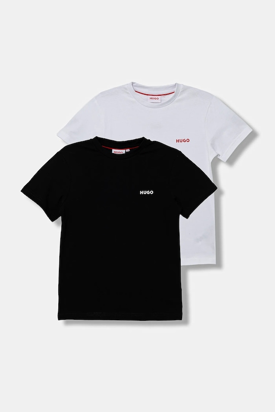 

Детская хлопковая футболка, упаковка 2 шт. Hugo, черный