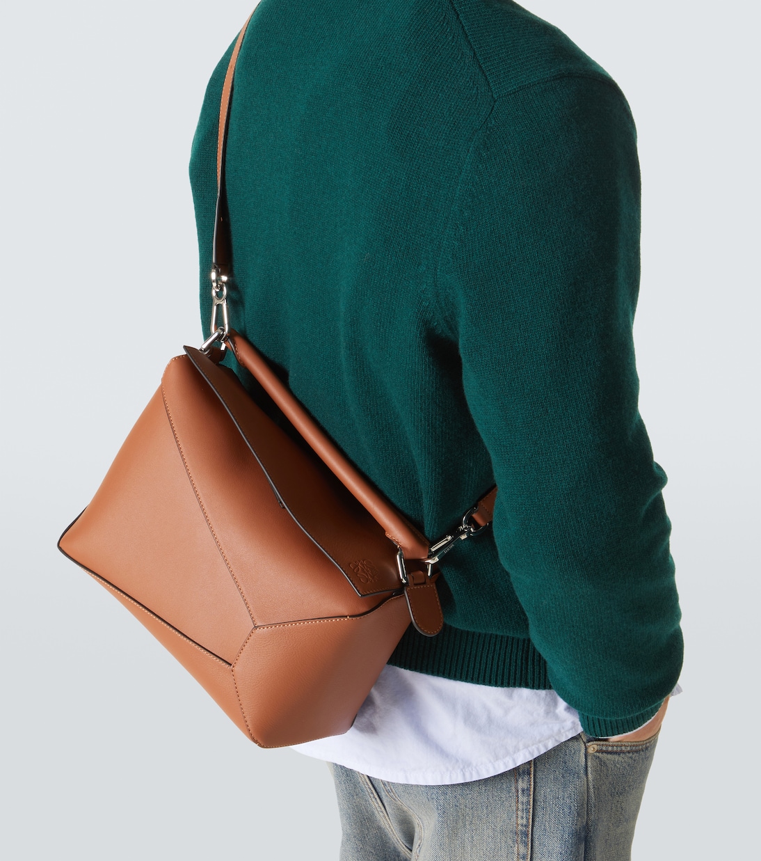 Пазл Маленькая кожаная сумка через плечо Loewe, желто-коричневый — фото 3
