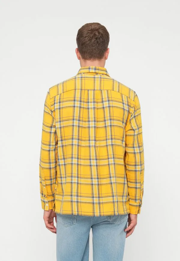 Рубашка свободного кроя из фактурной саржи в клетку. Tommy Hilfiger, Midway Yellow — фото 3