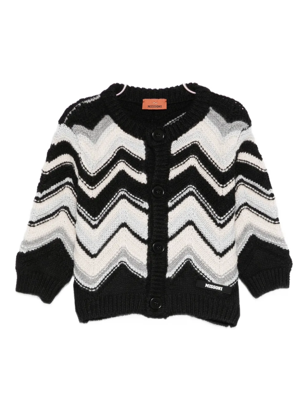 

Кардиган с узором "шеврон" Missoni Kids, черный