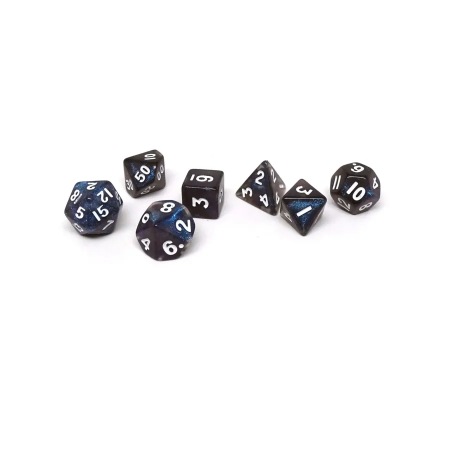 

Синяя пыль с белым (7), Dice - Mini 7 Piece Poly Sets (Easy Roller Dice)