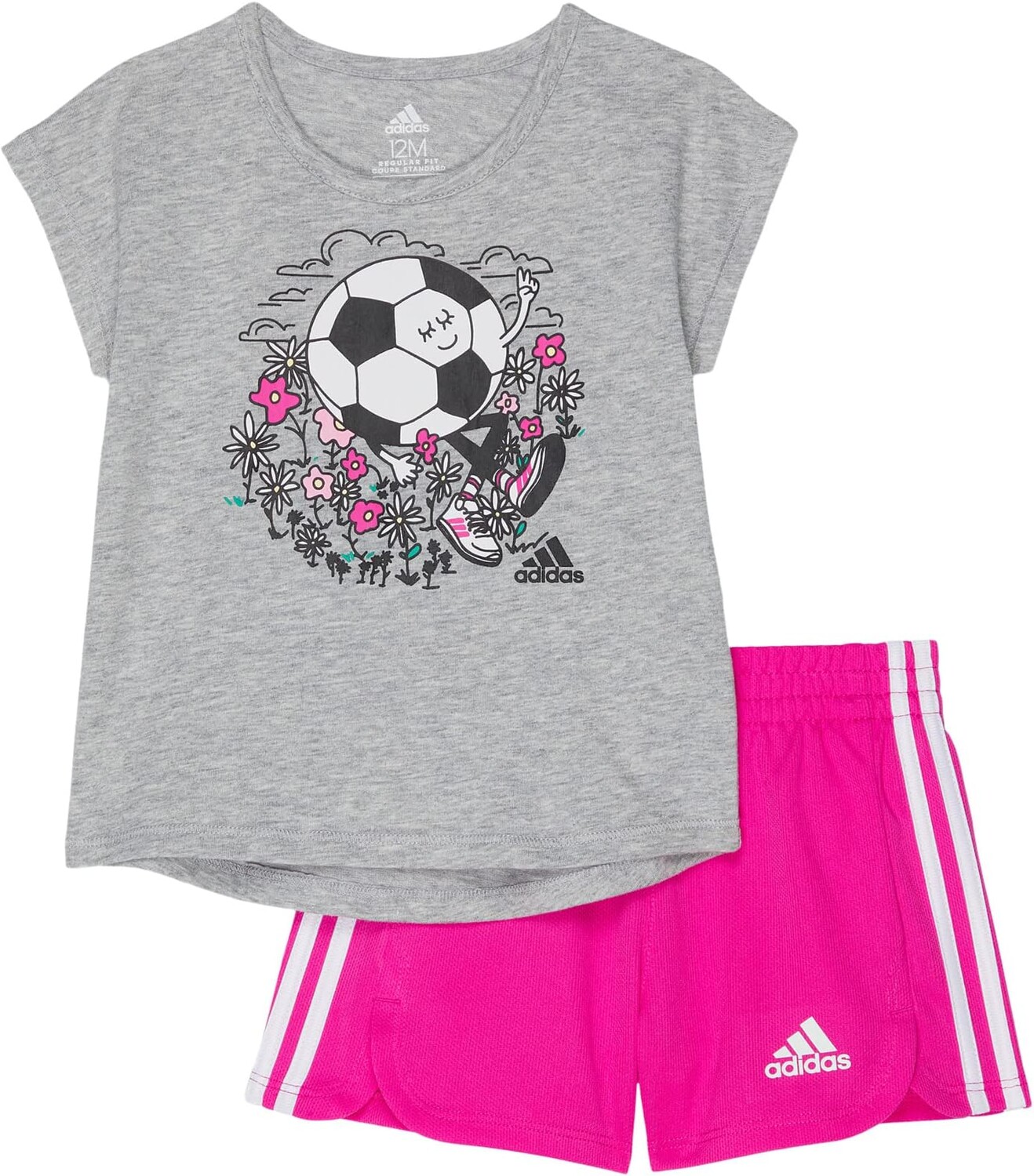 

Детский набор Adidas Graphic Tee & Mesh Shorts Set, цвет Grey Heather