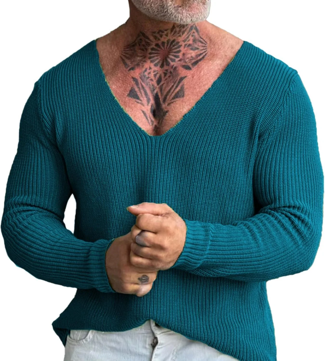 

Мужской свитер V-образным вырезом Slim Fit, легкий и дышащий JEShifangjiusu