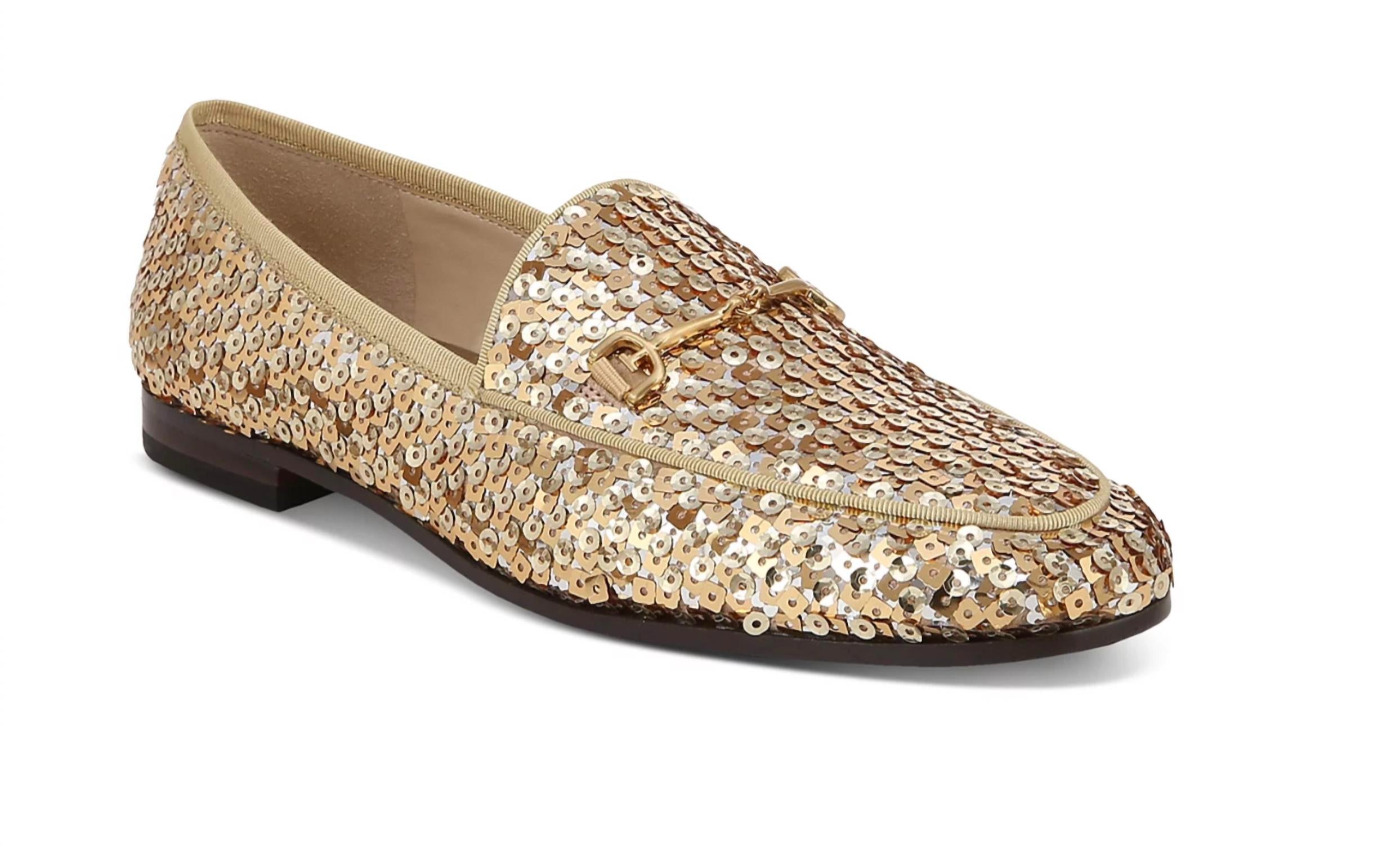 Loraine Лоферы с пайетками золотые Sam Edelman, золотой