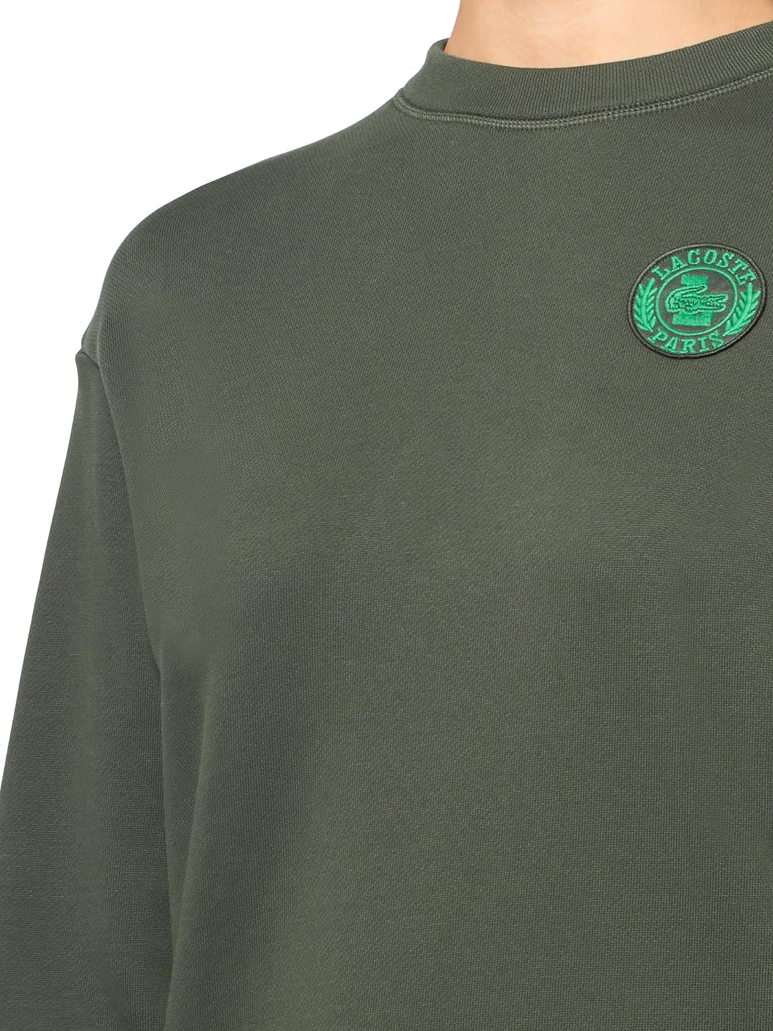 Платье-свитшот Lacoste с плиссировкой, Оливковый — фото 3