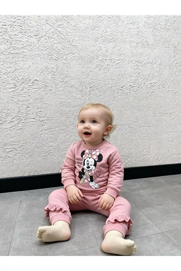 Детский комплект пижам для девочек с принтом Mini Mouse Print Gocoland, Powder — фото 3