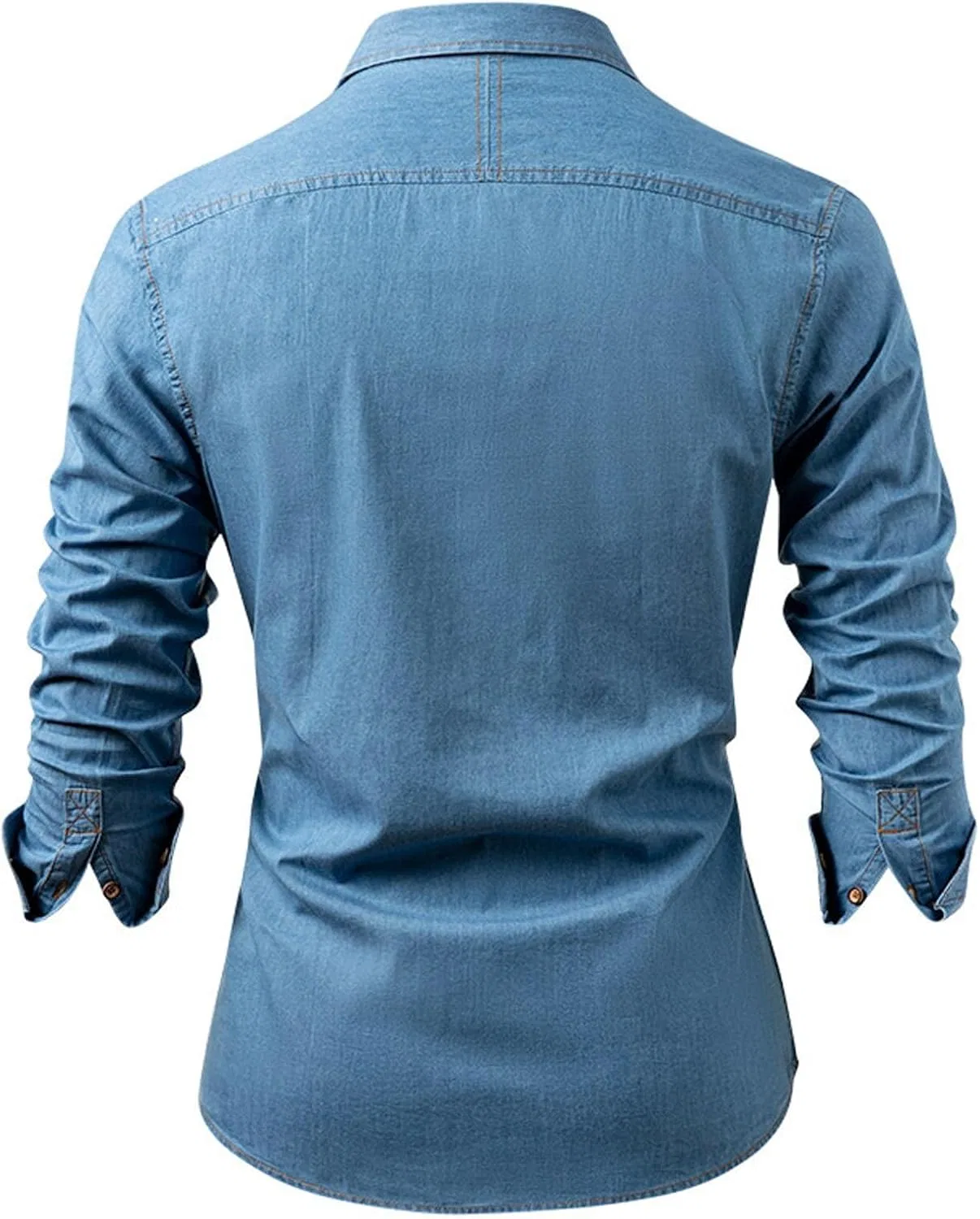 Мужская рубашка с длинным рукавом, Slim Fit, светло-синий — фото 2