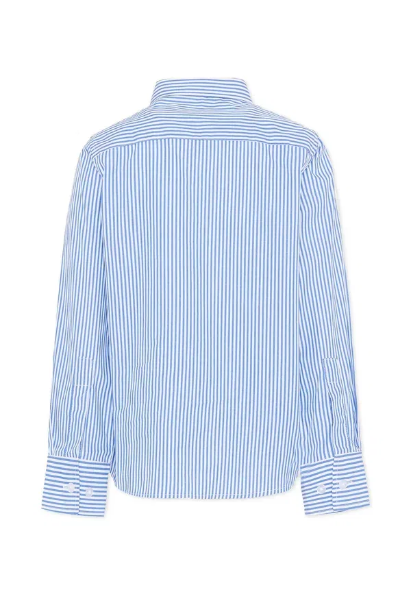 Рубашка хлопковая Camicie Tru Trussardi Junior, light blue, светло-голубой — фото 2