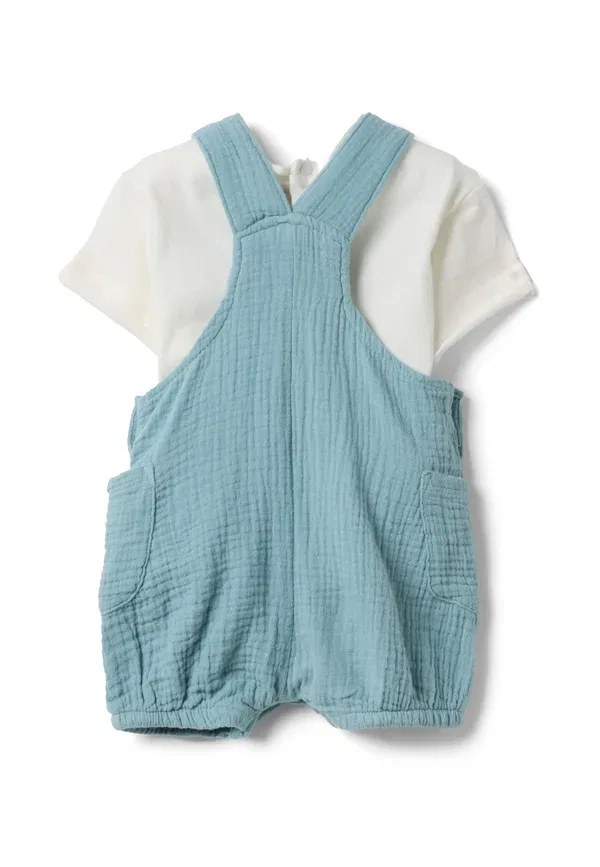 Боди с принтом Baby set - dungarees Ovs, White, Light Blue, белый/светло-голубой — фото 2