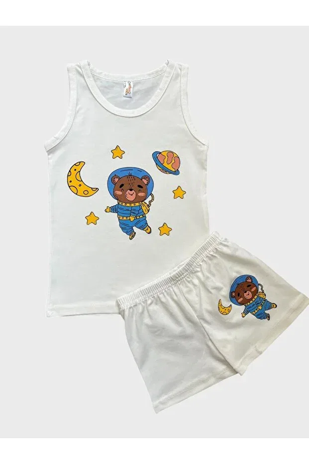 Детский комплект боксеров для мальчиков с принтом Astronaut Elmas Kids, White