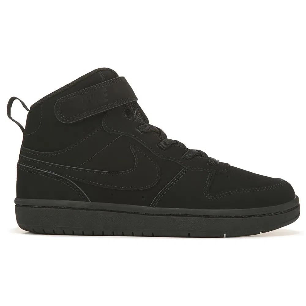 Детские высокие кроссовки Court Borough Mid 2 Nike, Black Nubuck — фото 2