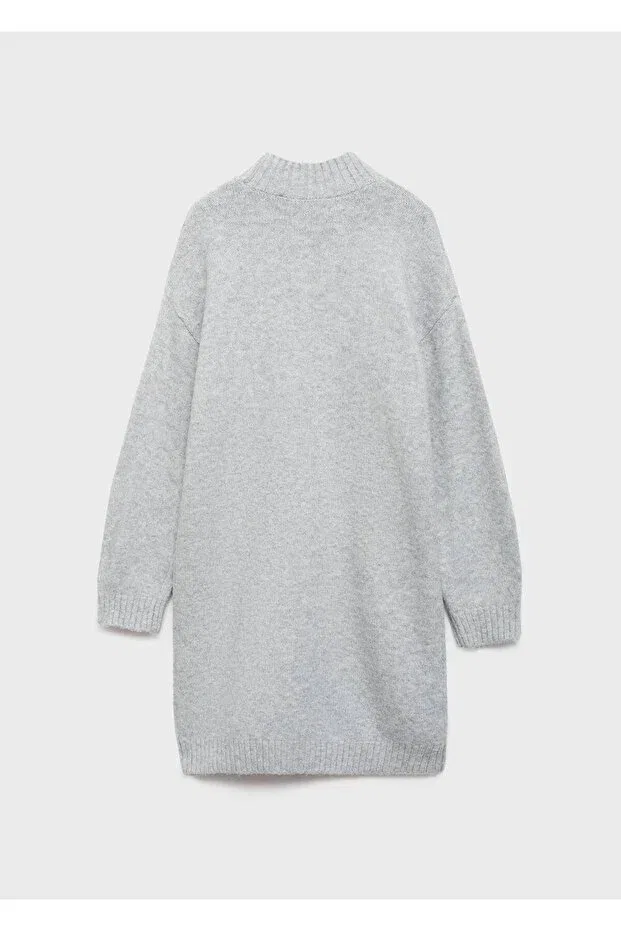 Детское платье для девочек с длинным рукавом Mango Kids, Medium Grizzly Gray — фото 3