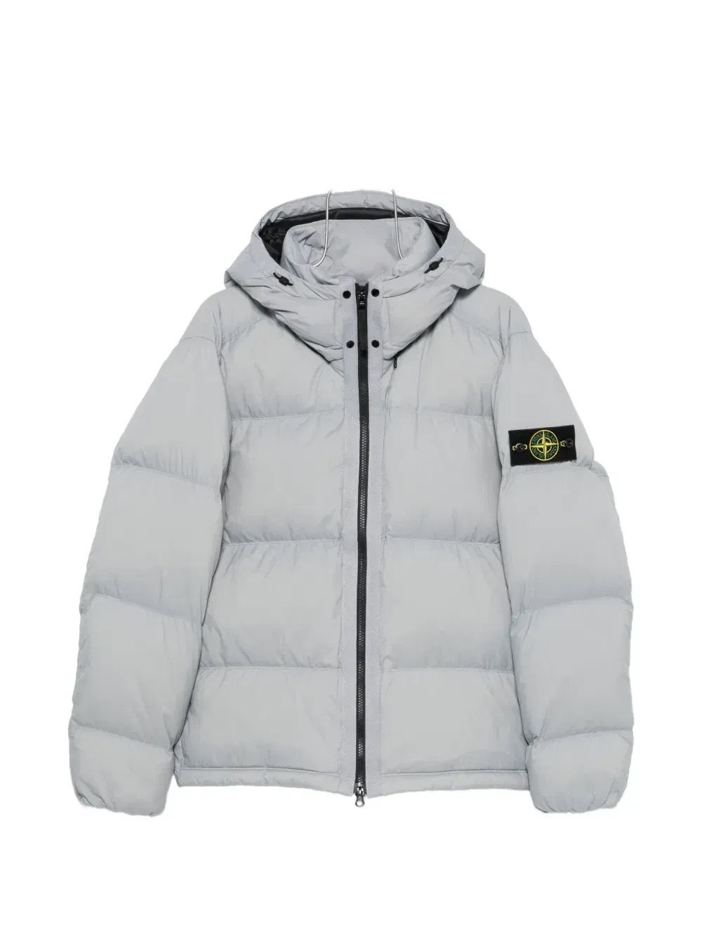 Утепленная куртка с капюшоном из матового рипстоп-кордуры Stone Island, серый
