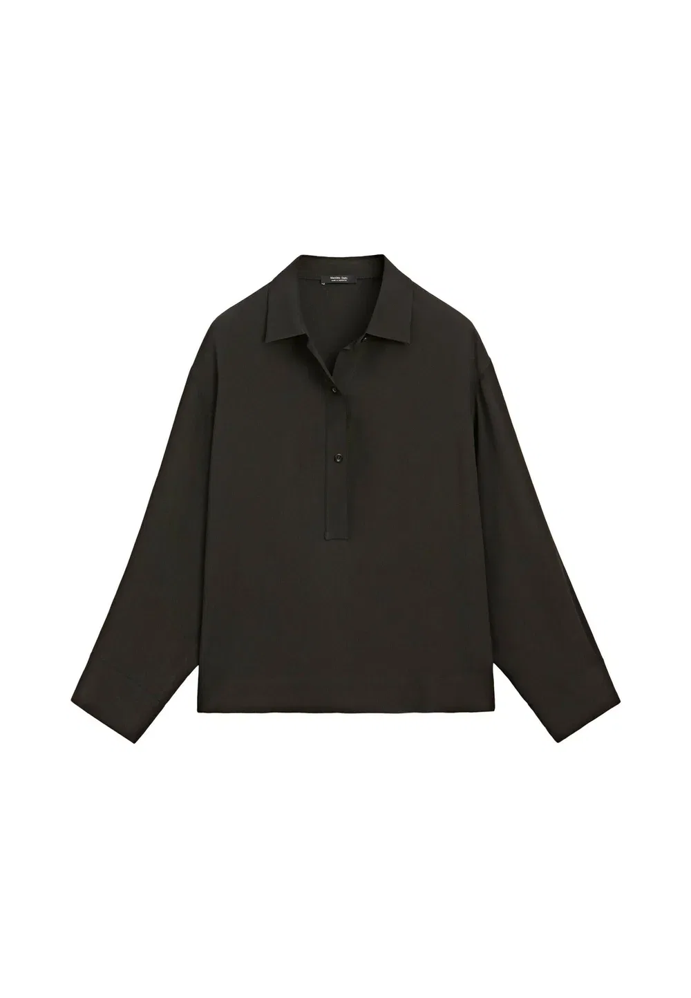 Свободная рубашка на пуговицах - блузка Massimo Dutti, Dark Brown — фото 4