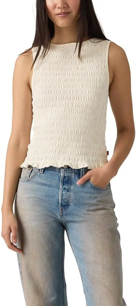 Женская блузка с эластичной сборкой Bella, Levi's, Egret