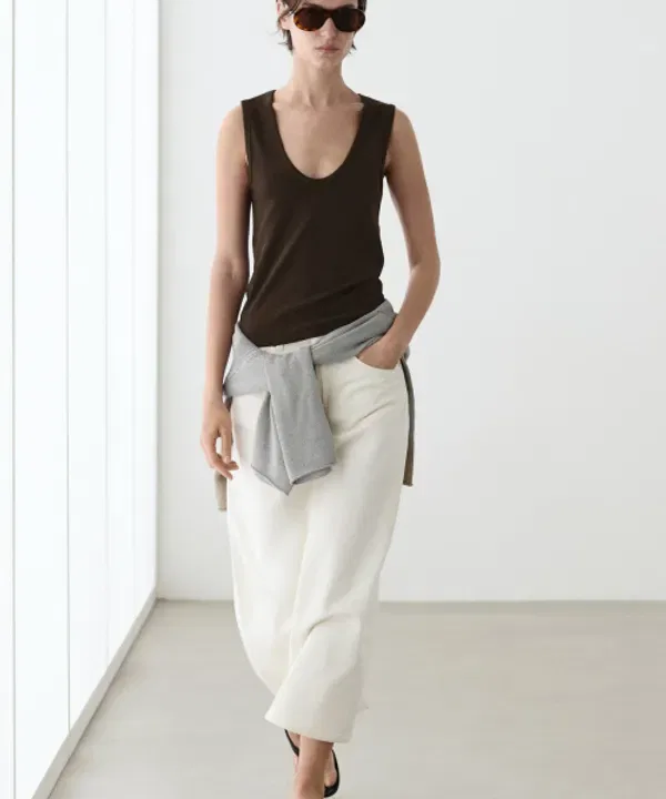 Майка-безрукавка V-образный вырез Massimo Dutti — фото 2