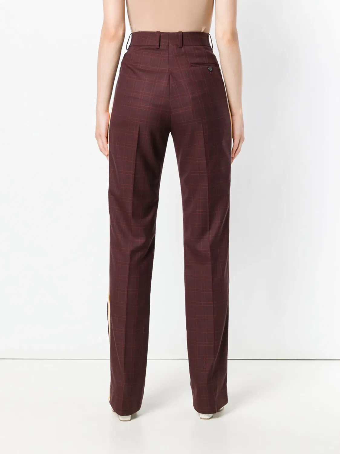 Бордовые Клетчатые Брюки Calvin Klein, красный — фото 4