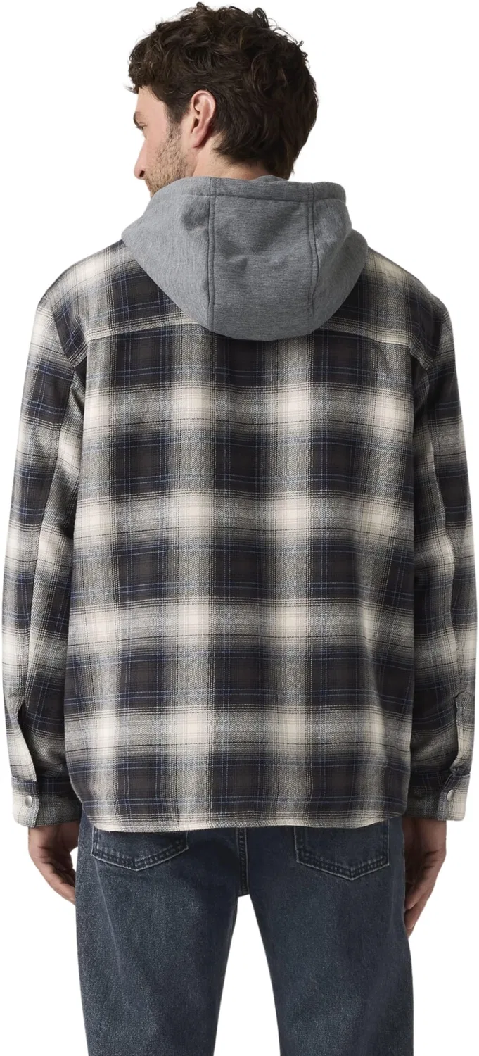 Мужская куртка на флисе с фланелевой отделкой Francisco Levi's, Warwick Plaid Dark Phantom - Grey — фото 2