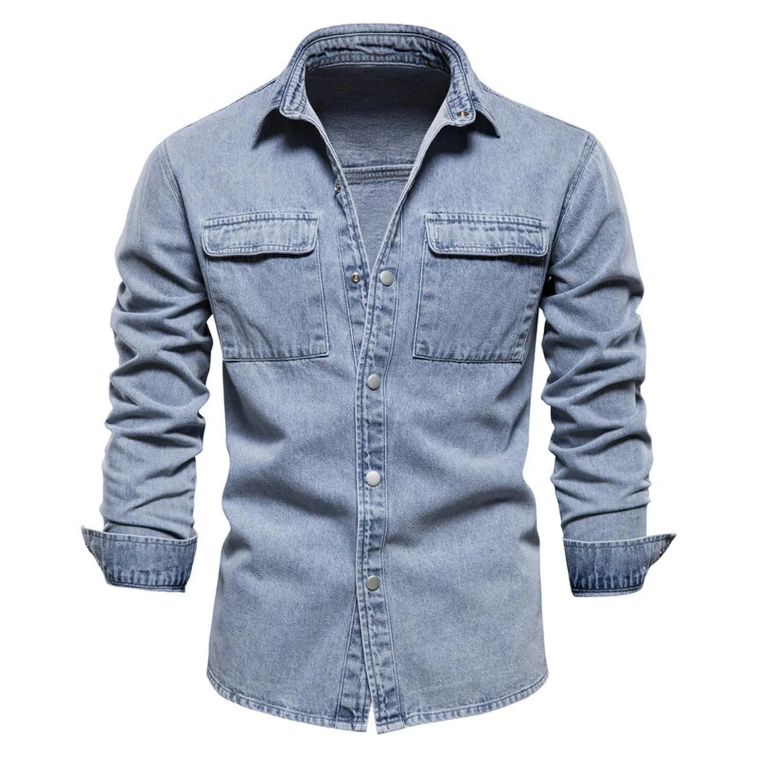 Мужская джинсовая куртка с принтом Top-Blu-M, Blu — фото 2