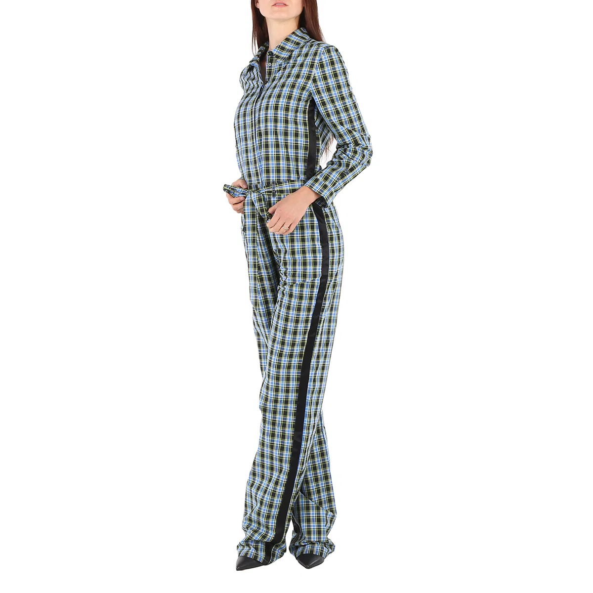 Комплект женский с комбинезоном Lampton Check Tie Waist Burberry, Azure Blue — фото 2