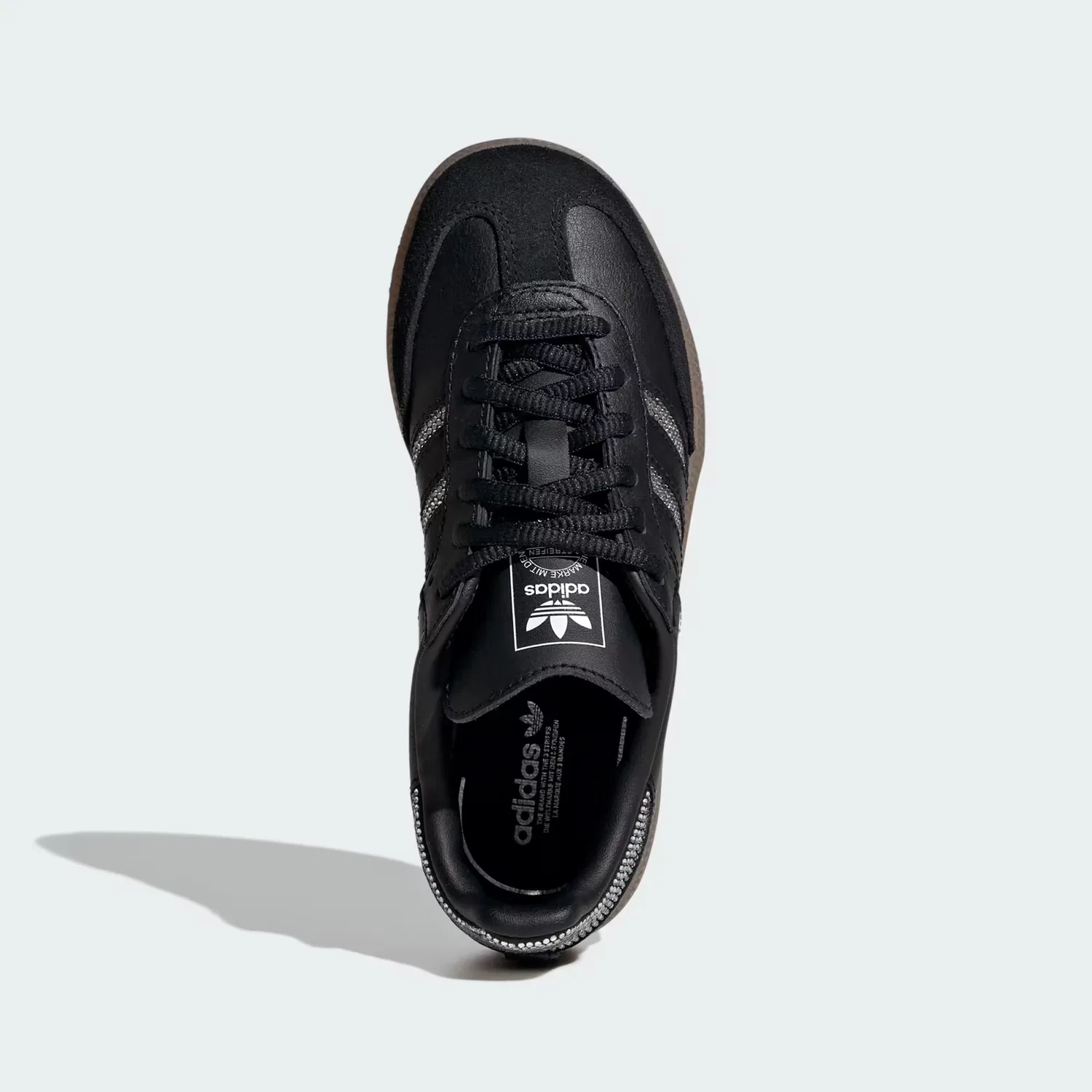 Детские кроссовки из кожи с замшевыми деталями SAMBA OG Adidas Originals, черный/серебристый — фото 2